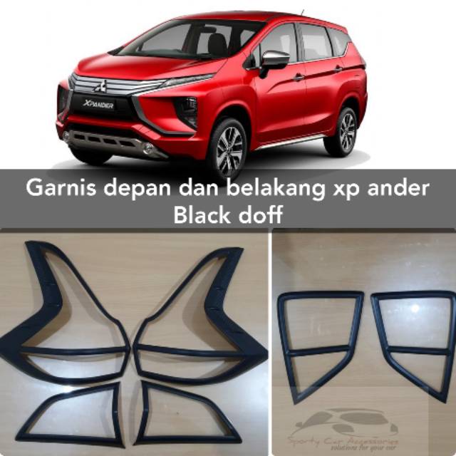 Garnis depan belakang xpander black doff