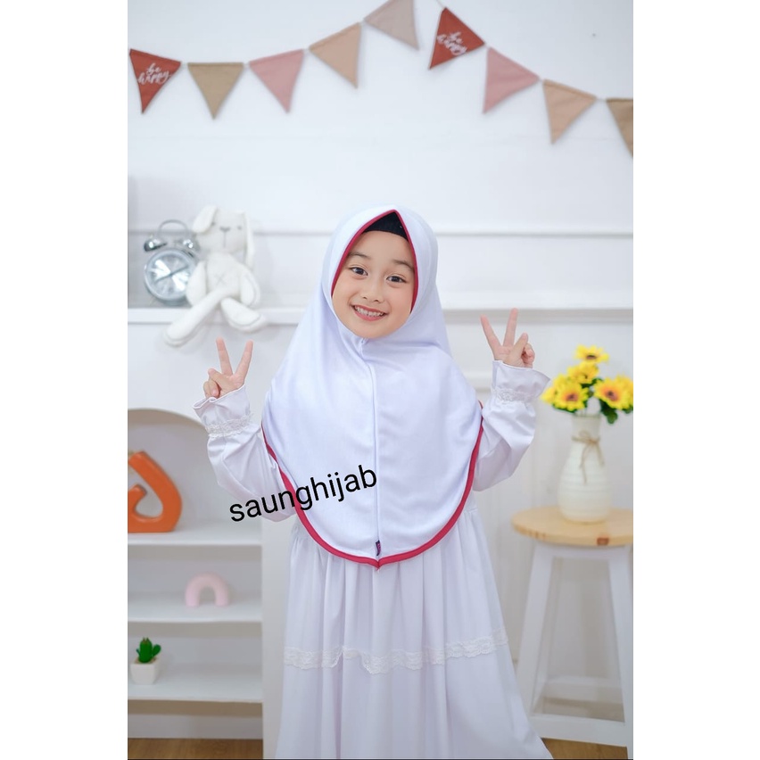 HIJAB ANAK SEKOLAH MODEL PENGUIN ( 6-9 TAHUN) / KERUDUNG ANAK SEKOLAH DASAR