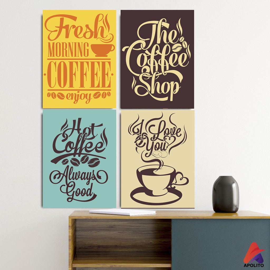 APOLITO (15X20 CM) HIASAN DINDING CAFE WALL DECOR PAJANGAN POSTER KAYU QOTE CAFE KAFE KOPI