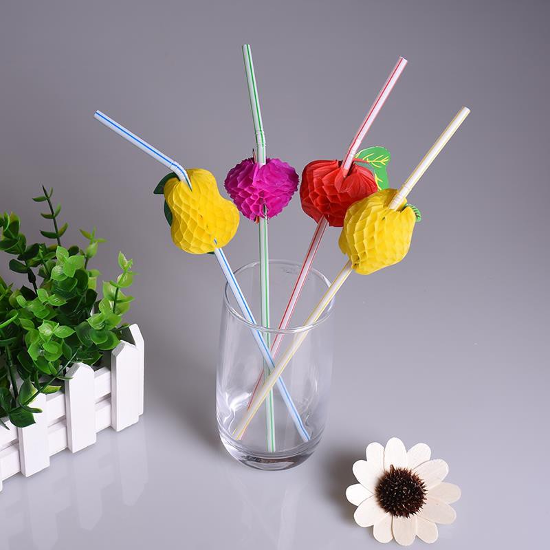 tropical fruit straw/ pipet warna/ sedotan hias buah