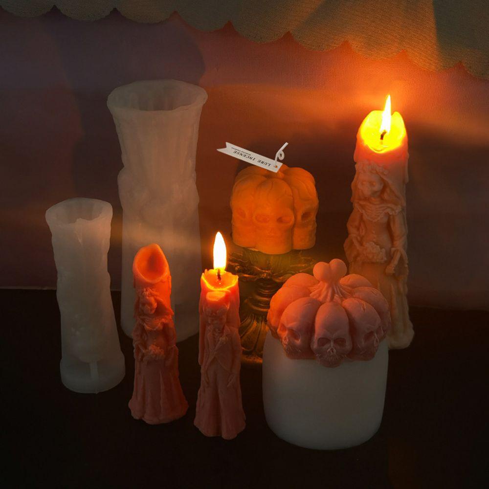 Preva Halloween Candle Mold Gift Polymer Clay Alat Membuat Lilin Cetakan Resin