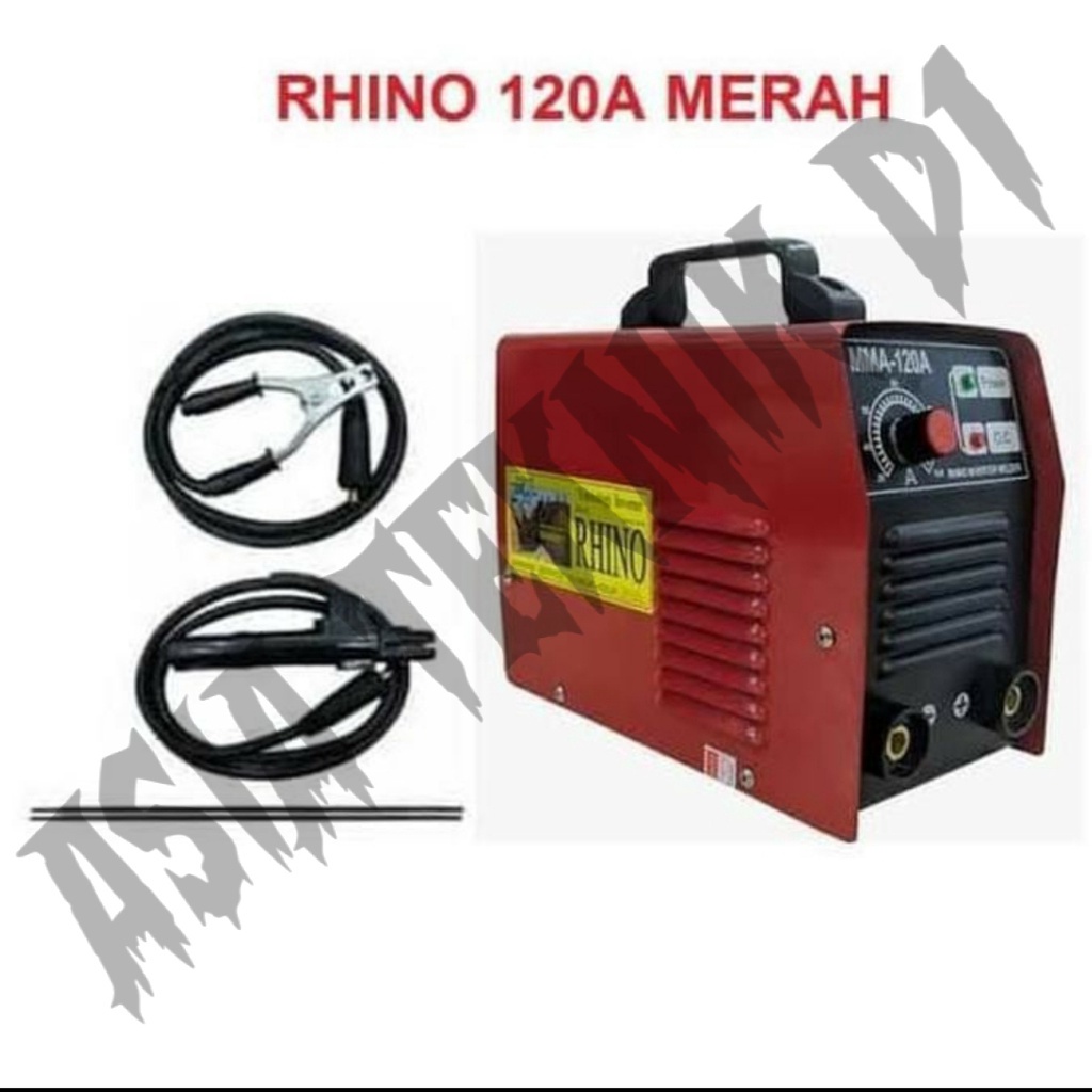 Mesin Las Rhino Trafo Inverter 120 A 900W Merah Bisa Pakai Genset