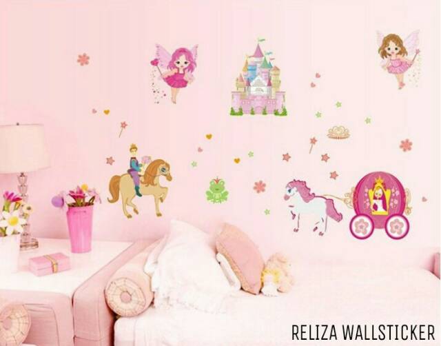 RELIZA WALLSTICKER ISTANA KUDA GLOW IN THE DARK ANAK KIDS KERETA KUDA PERI STIKER DINDING