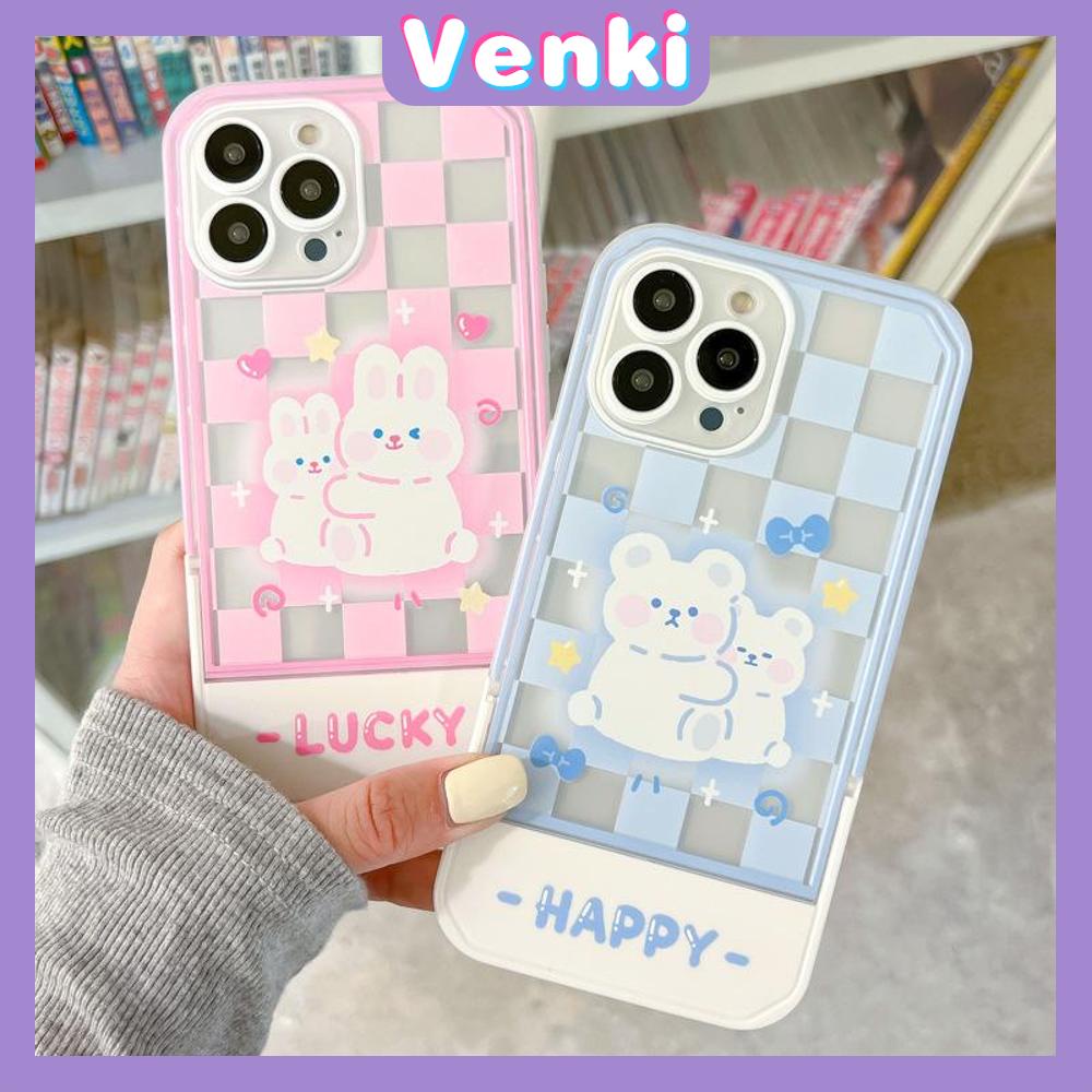 iPhone Case Acrylic Invisible Folding Stand Silicone Soft Case Shockproof Camera Cover Rabbit Cute Cartoon Compatible For iPhone 11 Pro Max 13 Pro Max 12 Pro Max 7Plus xr XS Max