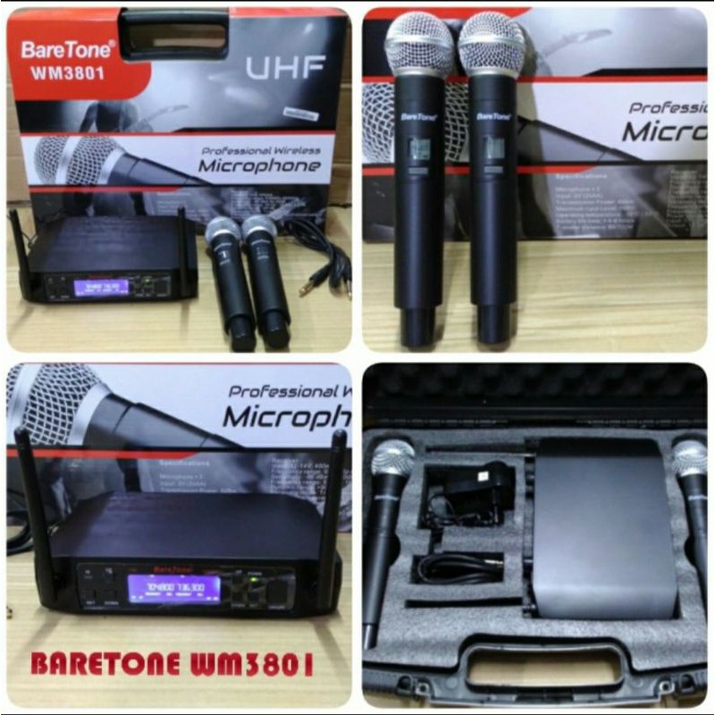 Mic wireless baretone wm3801multi frequency wm 3801 handle microphone