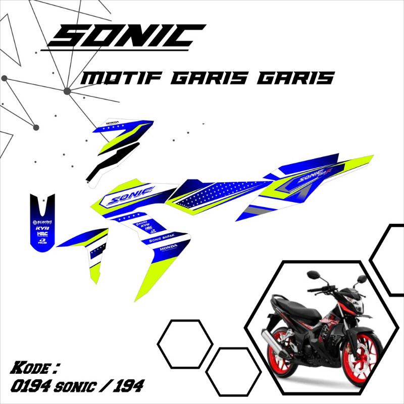 Decal Sonic Full Bodi, Sonic 150R, Desain Bebas Request Striping Sonic