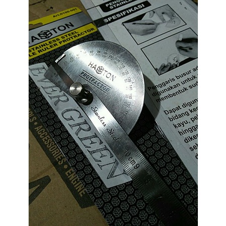 BUSUR DERAJAT kombinasi MISTAR bahan Besi STAINLESS STEEL Alat Ukur Teknik sebagai Penggaris Mistar