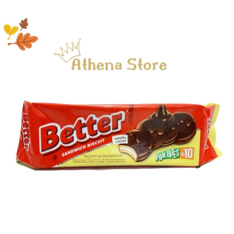 

[AS] Better Sandwich Biscuit Vanilla Coklat 120Gr | Biskuit Better Coklat Fun Bites Big Pack 120Gr