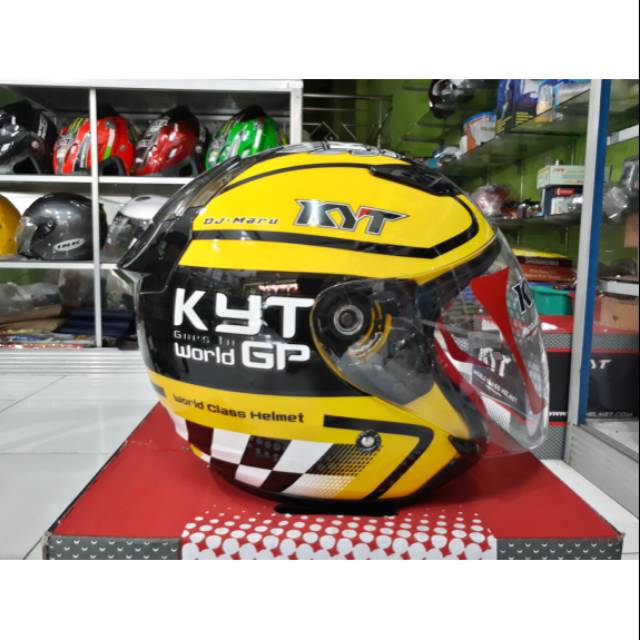 Helm KYT DJ Maru Motif Yellow Moto GP