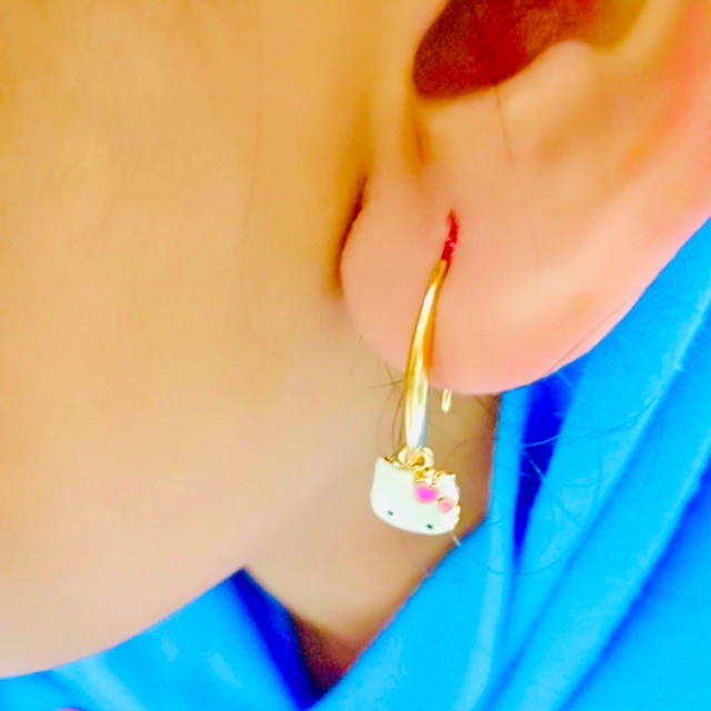 Anting jepit / anting hellokity / yaxiya. / xuping / lapis emas / hellokity