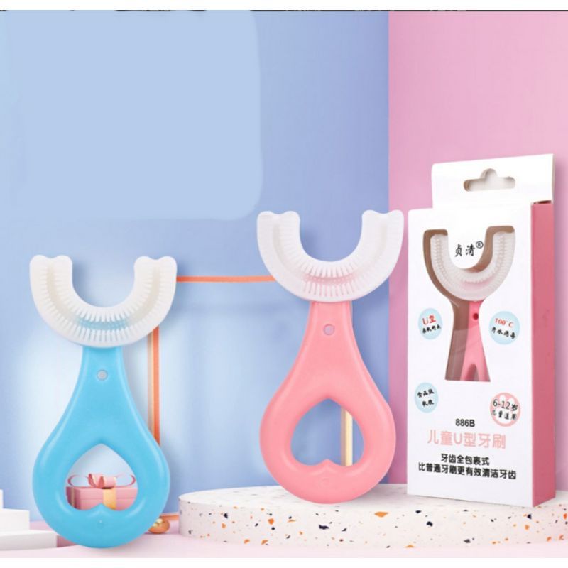 Sikat Gigi Silikon Anak Bentuk U Bahan Silikon / Training Toothbrush Baby Silicon