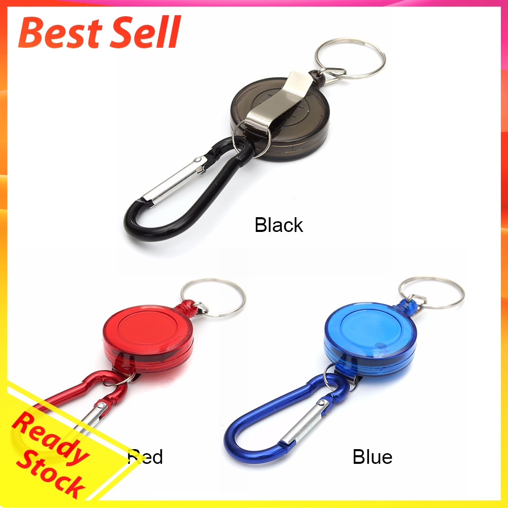 Metal Retractable Keychain Anti-Lost Anti-Theft EDC Keyring Buckle Hooks