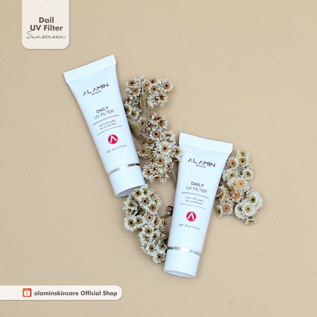 Alamin Sunscreen Daily UV Filter Pelindung UVA UVB Ringan Tidak Lengket Semua Jenis Kulit