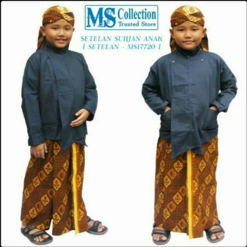baju surjan anak surjan hitam polos katun