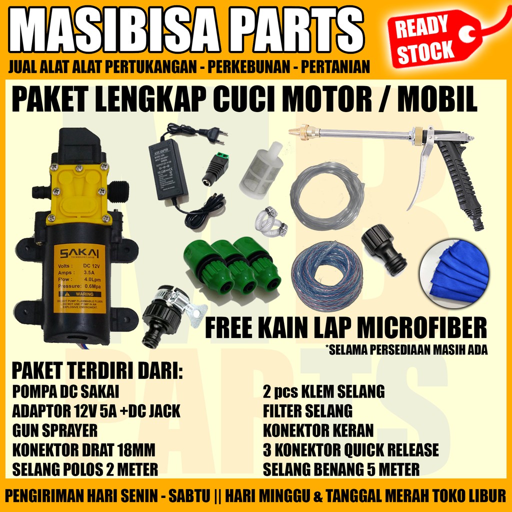 PAKET SET CUCI MOTOR / MOBIL DENGAN GUN SPRAYER + TABUNG SABUN