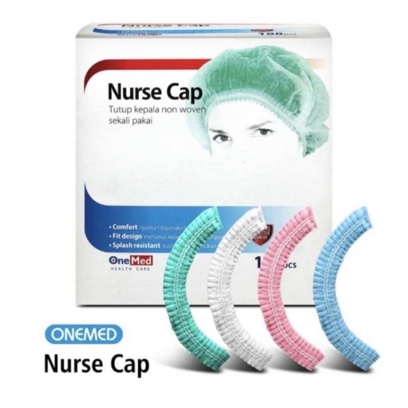 HairNet Penutup Kepala Rambut Head Mob Surgical Shower Nurse Cap Putih Sekali Pakai isi 100 pcs