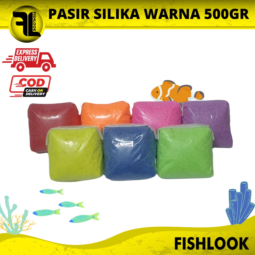 Pasir Silika Silica Warna Aquascape Aquarium Berbagai Warna 500 Gram