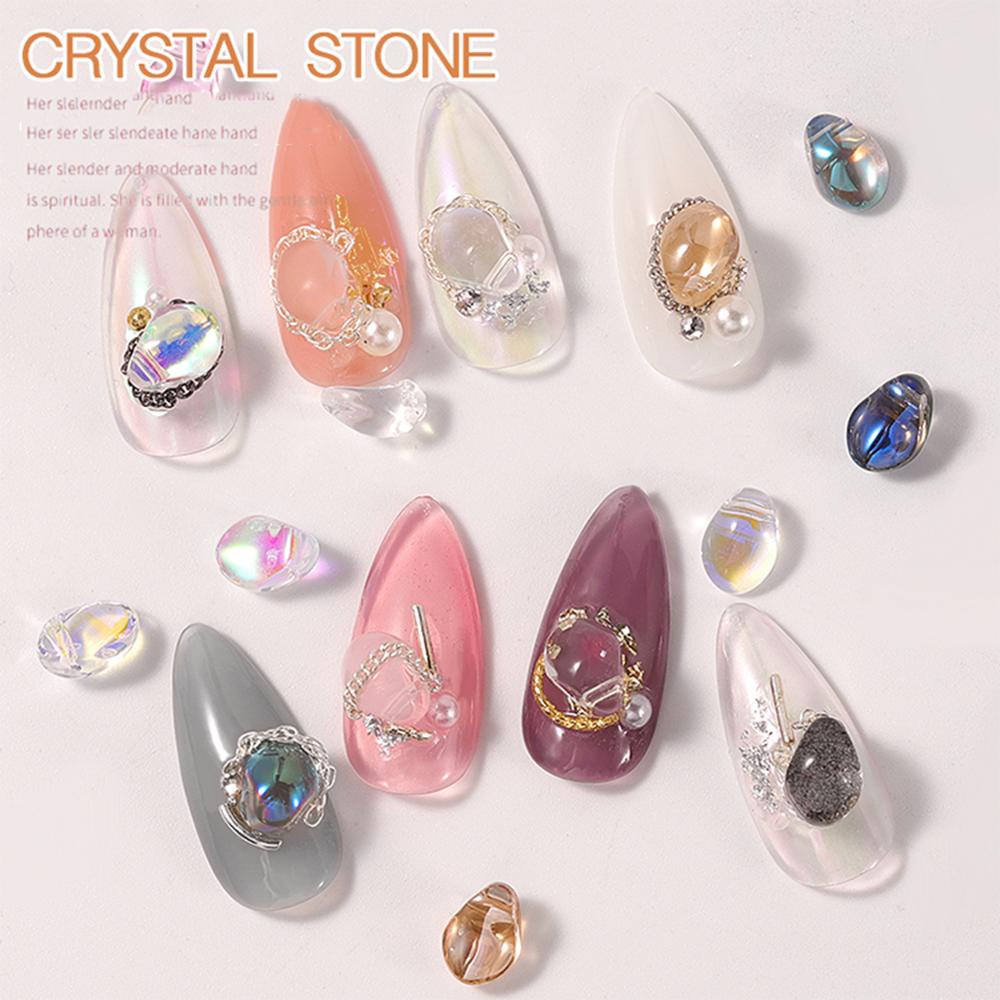 AUGUSTINA Agustina Aurora Batu Kristal 10pcs Gadis Manikur Alat Fashion Permata Tidak Teratur Perhiasan Mengkilap