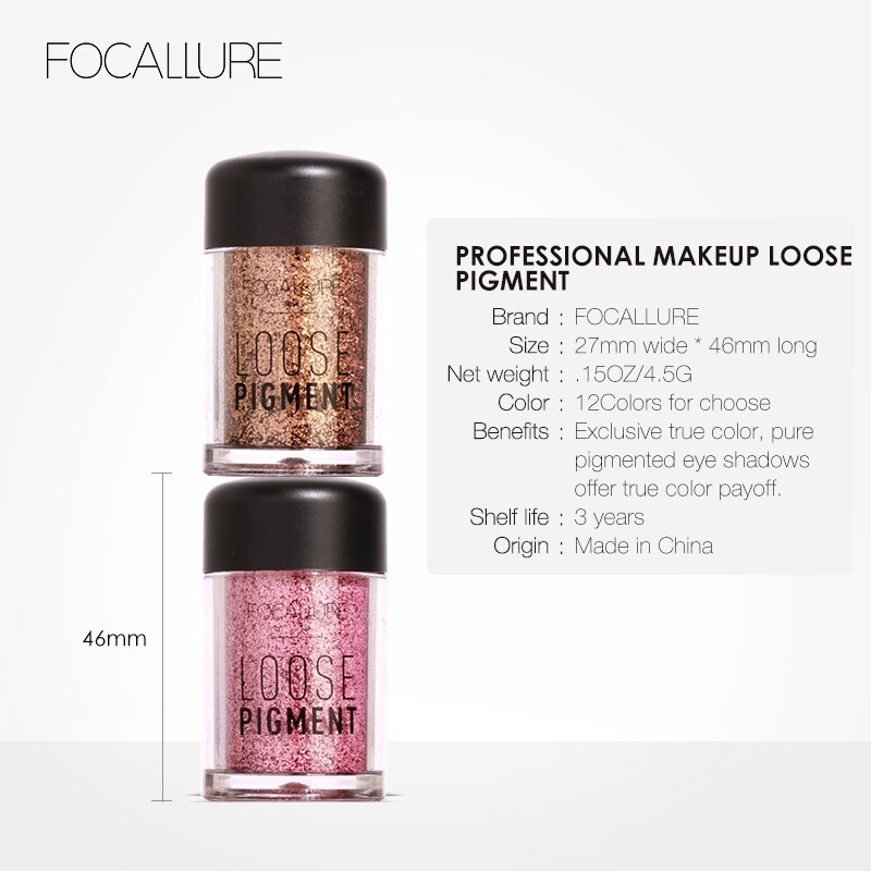 Focallure Loose Pigment Glitter Eyeshadow Focallure Eyeshadow Glitter Focallure Liquid Eyeshadow Focallure