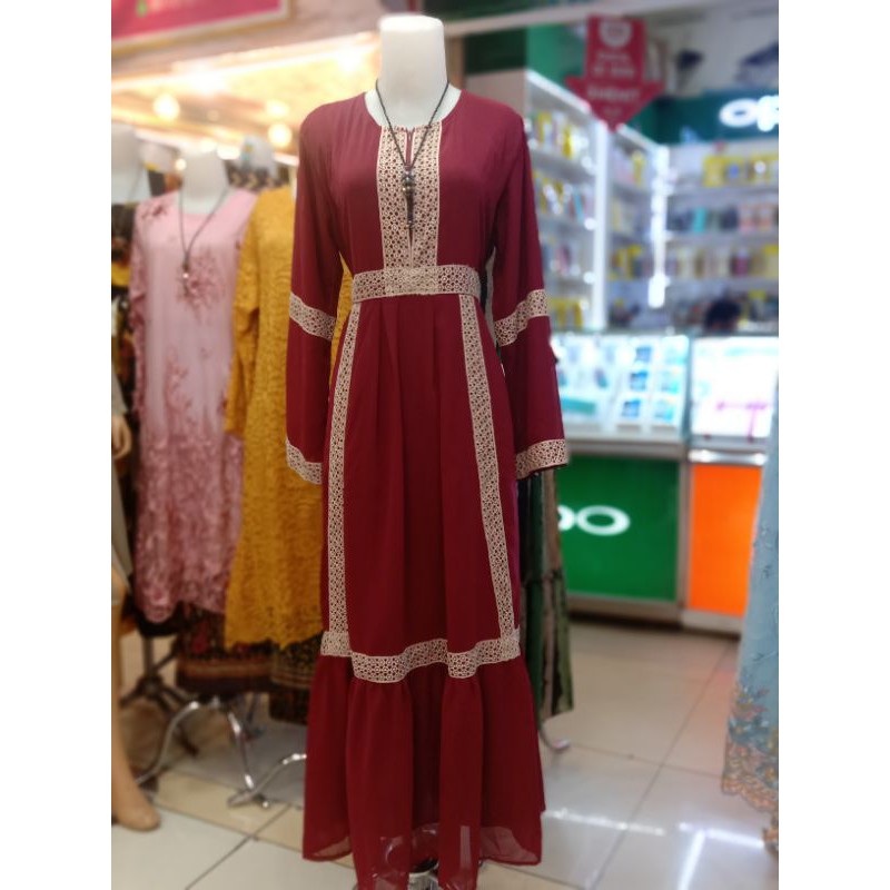 Gamis Polos Renda
