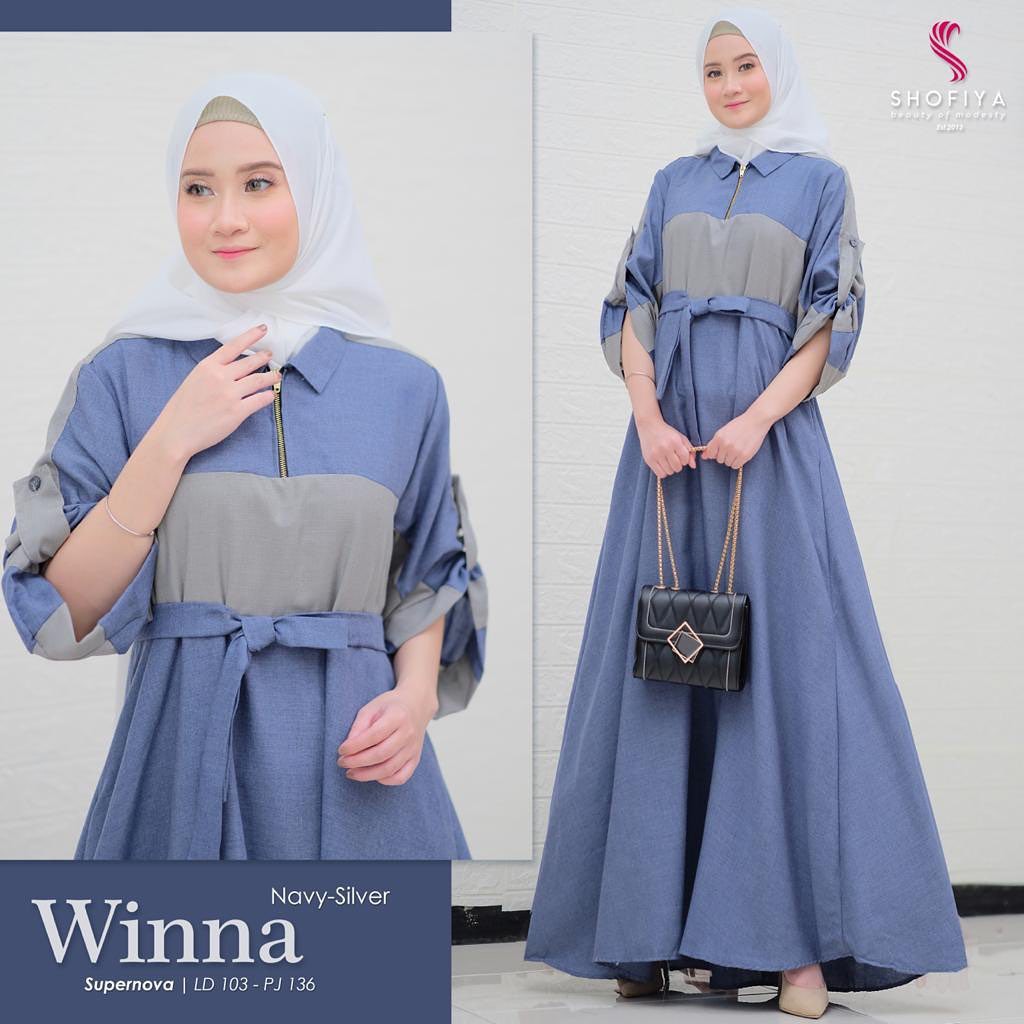 DISKON WINNA DRESS - dress wanita terbaru / gamis terlaris / dress muslim / casuall dress / dress terlaris