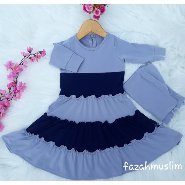 Gamis Anak Bayi/ baju muslim bayi perempuan bahan jersey premium stella