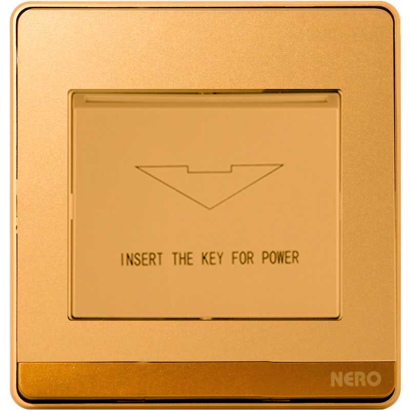 DECORA Q7CAH-Gold 1 Gang Hotel Key Card Time Delay Switch NERO