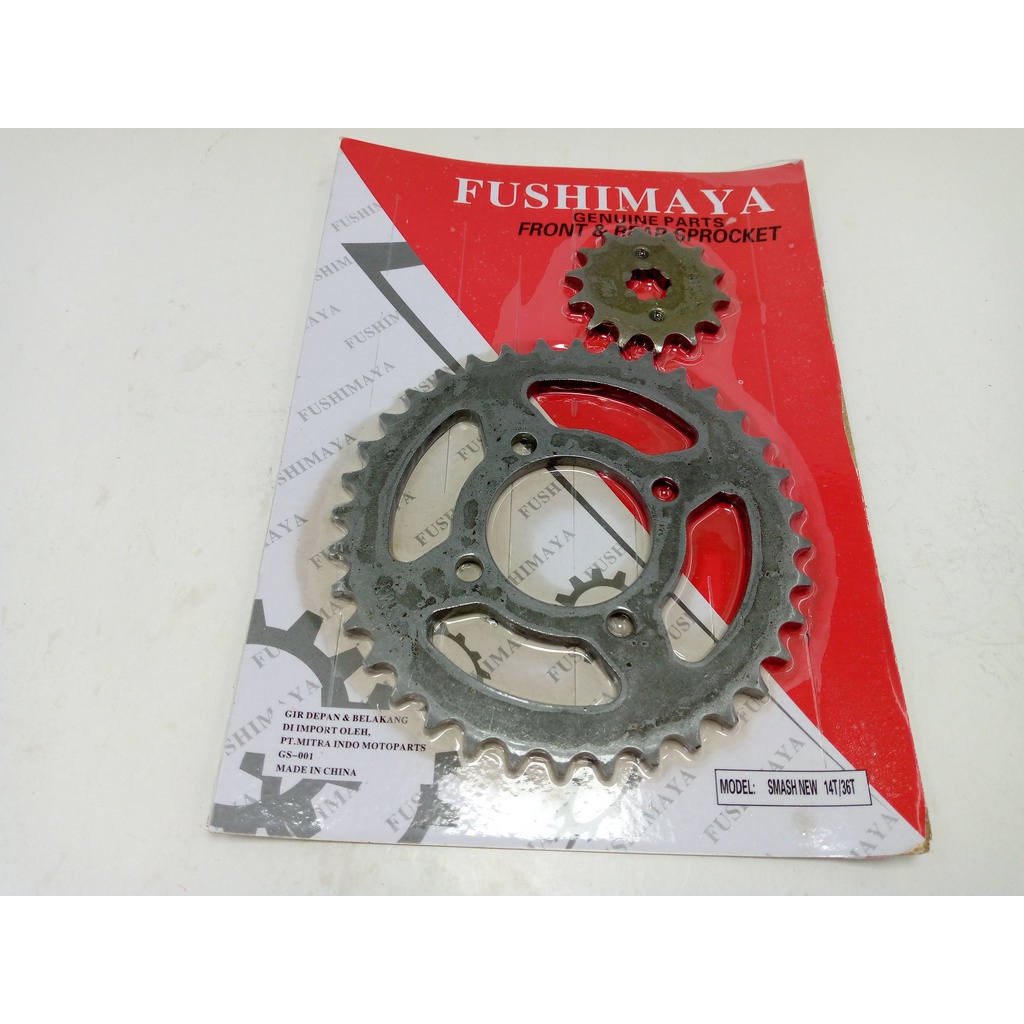 Gear Gir Set Untuk Motor SMASH NEW Merk FUSHIMAYA