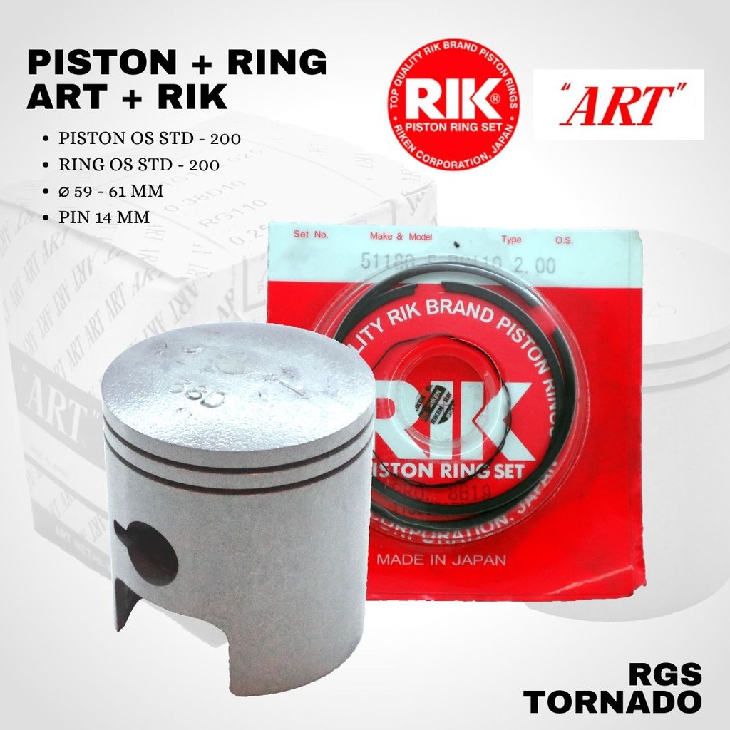 Seher Piston set ART RGS Tornado + RING OS STD - 200