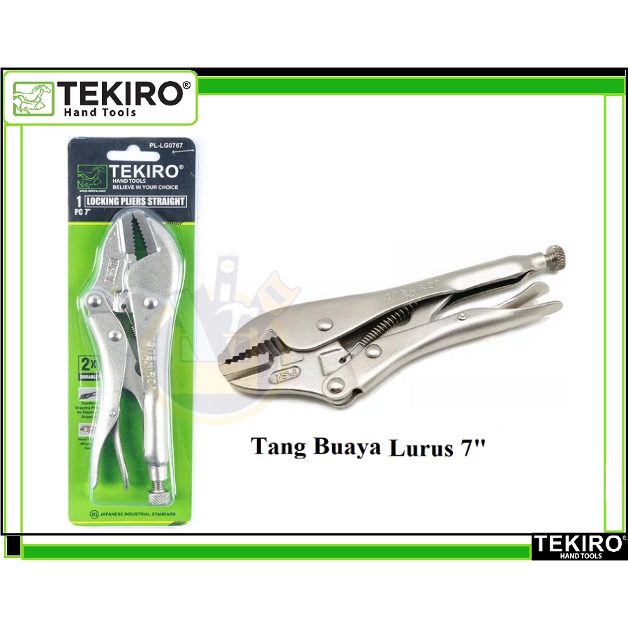 TEKIRO Tang Buaya Lurus 10 inchi / Locking Grip Pliers Curved 10&quot; 10inch / Tang Jepit Buaya Lurus