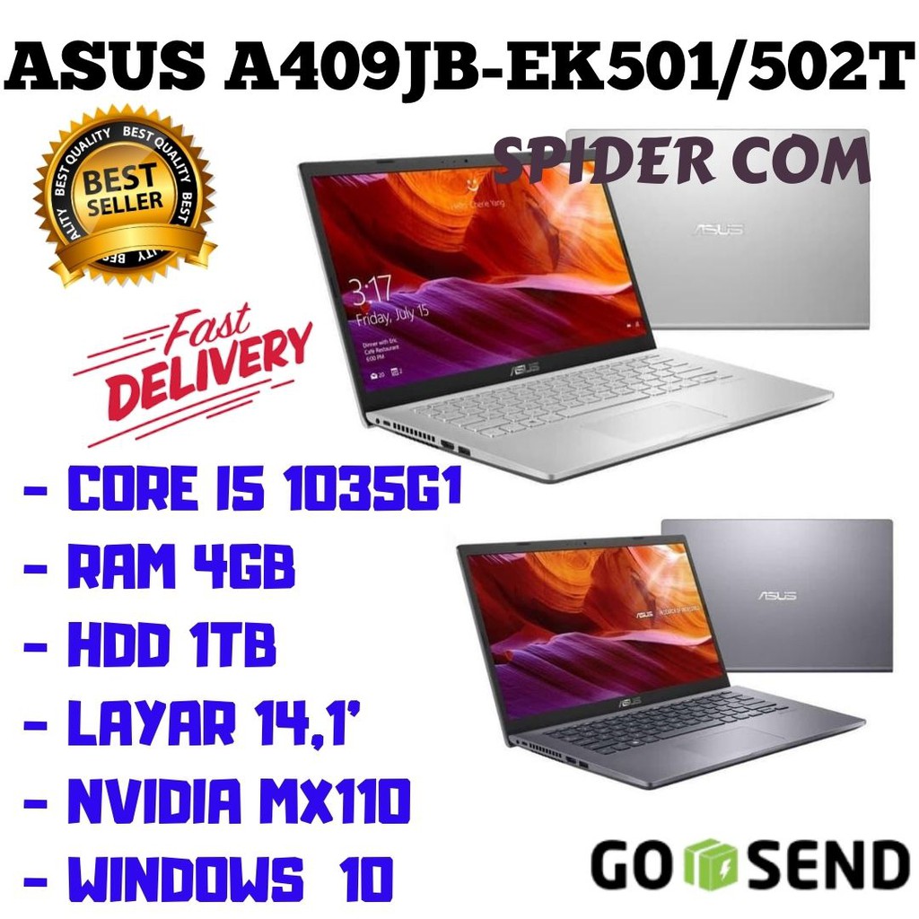 PROMO Asus A409JB-EK501T (i5-1035G1|RAM 4GB|HDD 1TB|NVidia 2GB|Win10 I GREY)