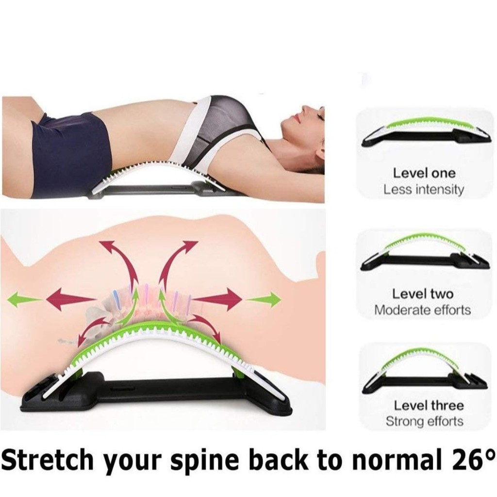 BACKCARE PLUS Alat Terapi Pijat Nyeri Punggung bawah dan atas Alat Pijat Peregangan Lumbar Alat Korektur Postur