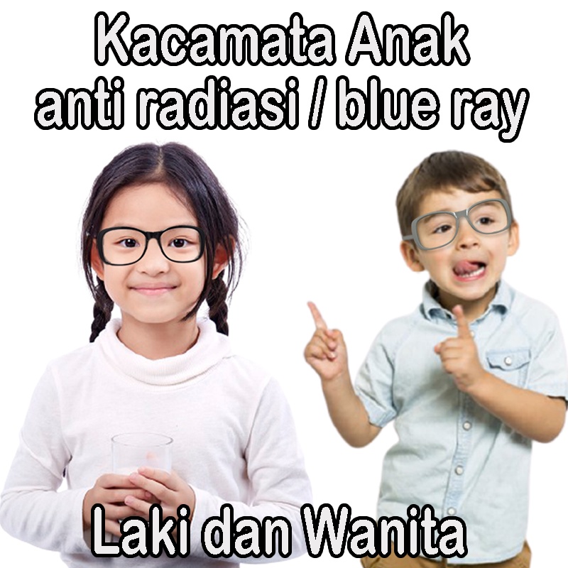 Promo frame + lensa blueray Kacamata anak anak anti radiasi Komputer kacamata fashion anak kacamata lucu anak