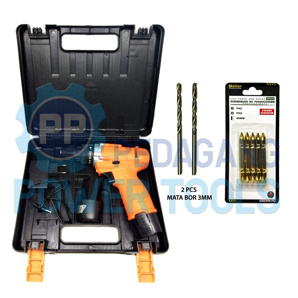 XENON CDD500 BOR CORDLESS 12V &amp; 2 PCS MATA BOR BESI &amp; 5 PCS MATA OBENG