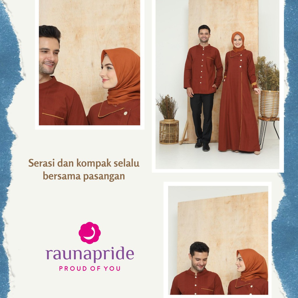 Rauna couple rk kk 197  / 198 / 199 / gamis dewasa / koko dewasa / sarimbit / baju muslim