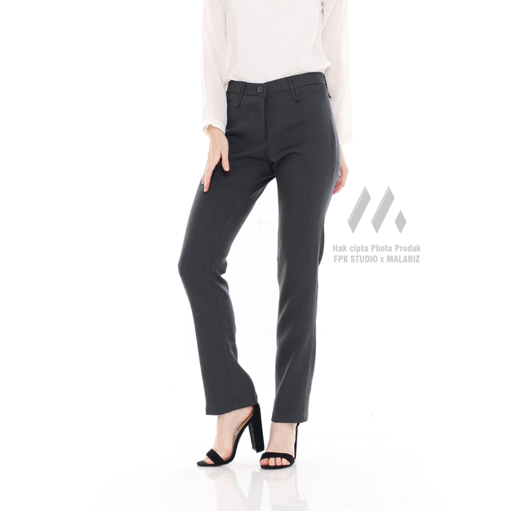 LEON - Celana Formal wanita Semi Cutbray Untuk Wanita Kantoran Celana Kantor Wanita Celana semi Cutbray Celana Bahan Wanita Celana Basic Kerja Celana Standar Celana wanita Slim fit Celana Malabiz wanita Celana Bahan