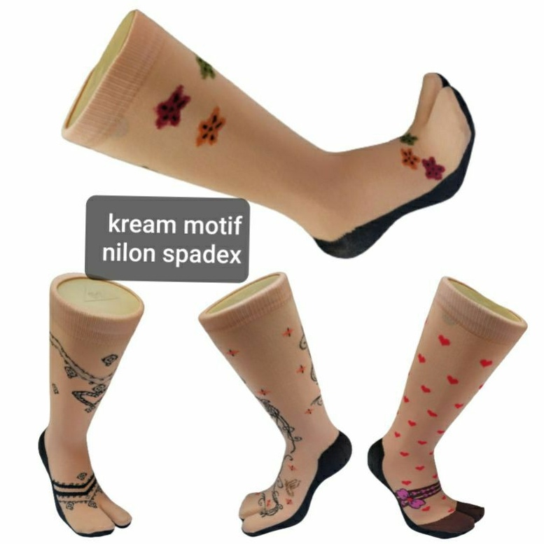 1Pasang,kaos,kaki,jempol kream,motif,Dewasa