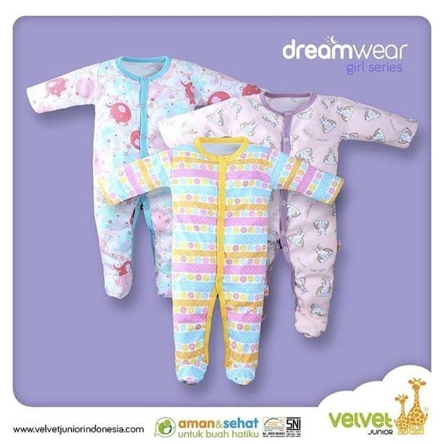 VELVET [GIRL] 3pcs Dreamwear Premium Velvet / Dreamwear Jumper VELVET Tomsbaby