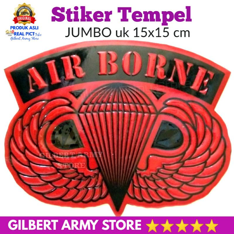 Stiker Tempel Kopasus ukuran Jumbo Besar Airborne PM Polisi Militer Tni Ad Kostrad Perbakin Para Dasar Siliwangi Perbakin DAYA LEKAT Awt Kuat Tahan Lama Embos Timbul Murah Grosir