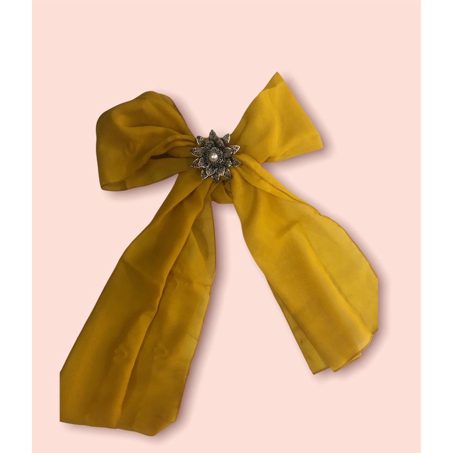 SELENDANG CHIFFON || SELENDANG SIFON BALI WARNA WARNI-Kuning Gold