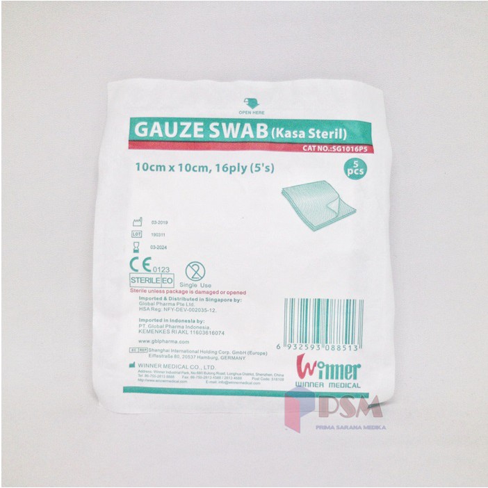 Gauze Swab 10x10cm 16ply 5s Winner / Kasa Steril LD