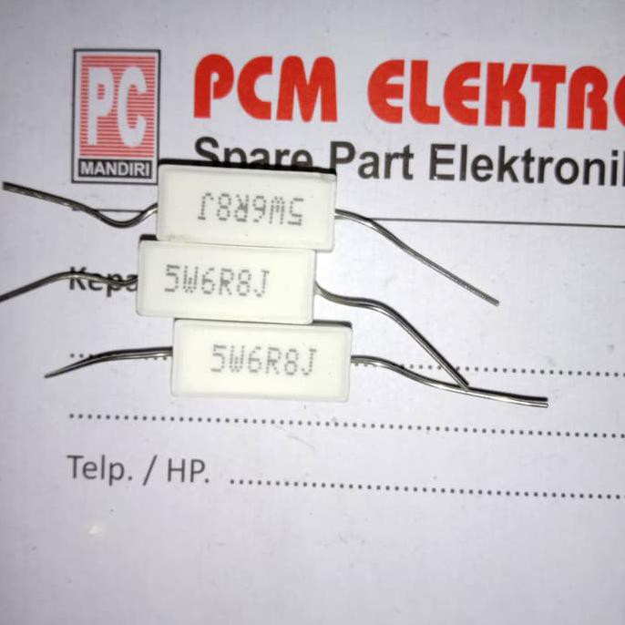 R 6.8 Ohm 6R8 6.8Ohm 5W 5Watt 5 Watt Resistor Pcmelebik54 Berkualitas