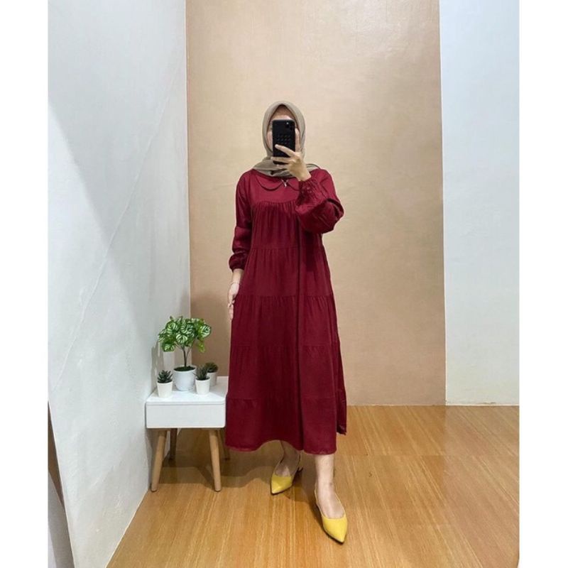 ￼MIDI DRESS RAYON / MIDI SUSUN / DELOVA MIDI DRESS