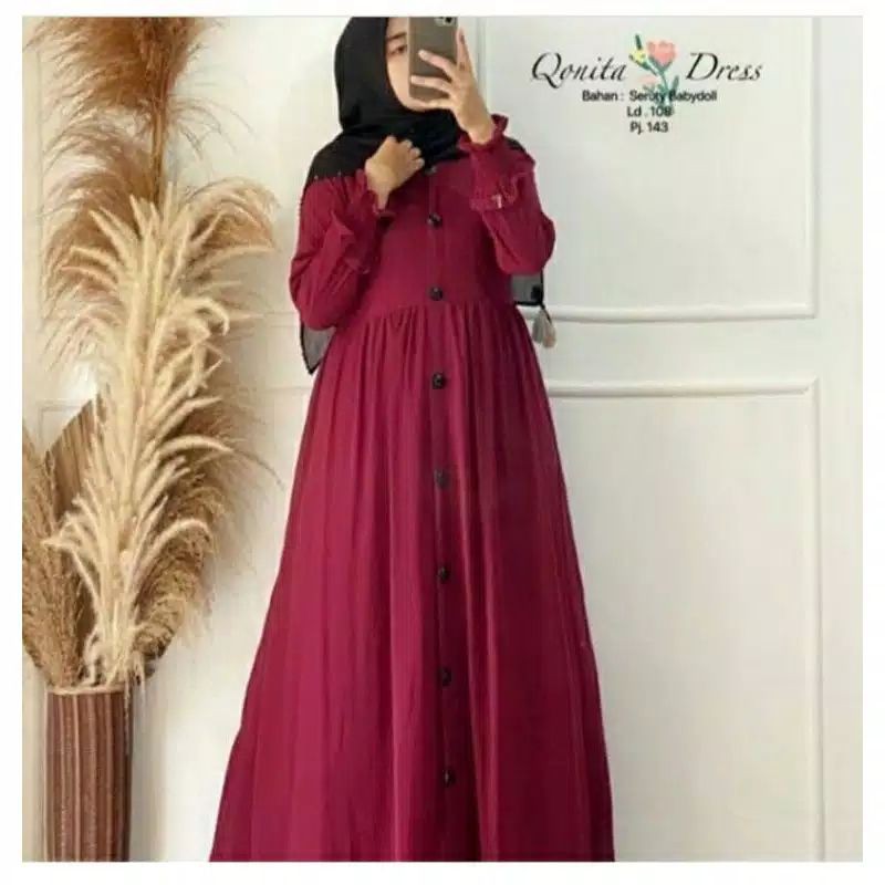 Gamis muslim // PLAIN MAXY DRESS // Size L XL XXL-4
