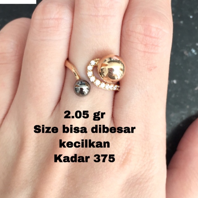 Cincin emas double ball kadar 375