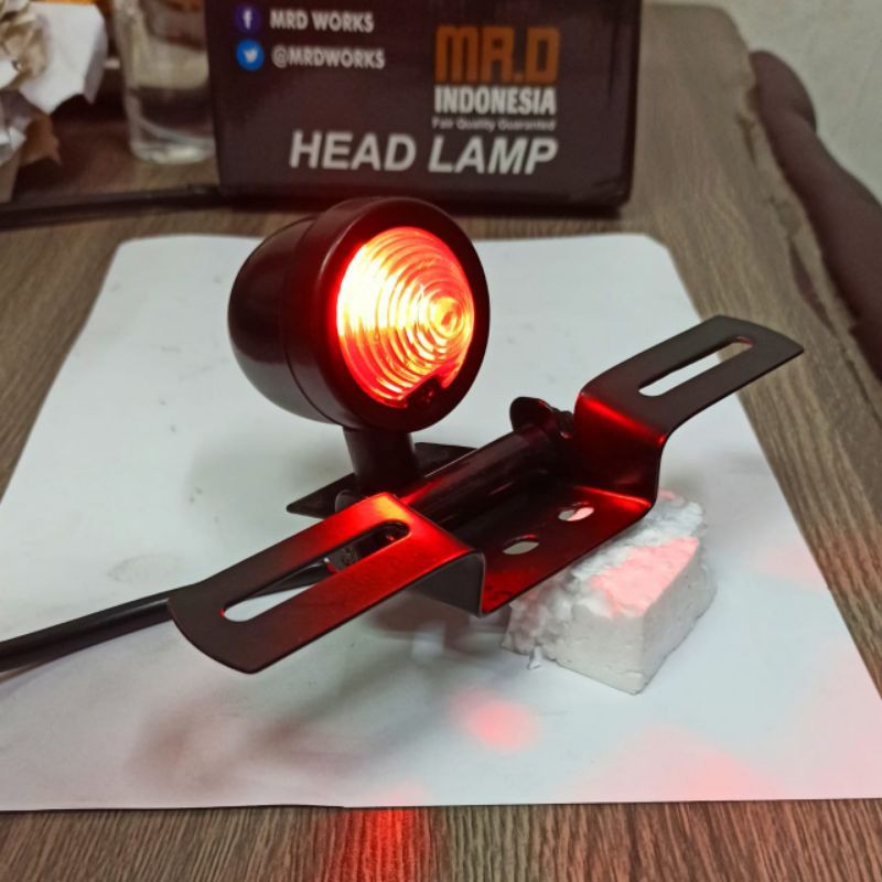 Lampu Stop Tabung Bulat Acipi Japstyle custom w175 klasik Saurus