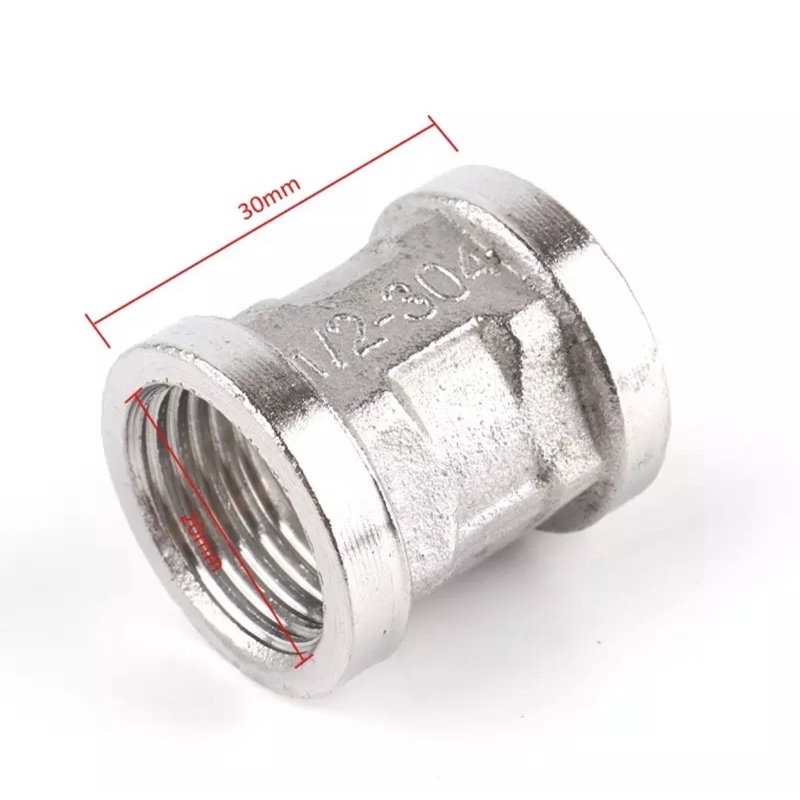 Double Nepel Dalam Sok Nepel Drat Dalam 1/2 Inch 1/2&quot; Pipa Stainless