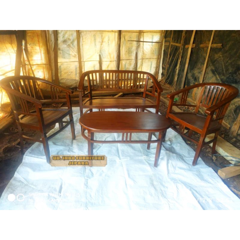 meja kursi kayu jati minimalis untuk teras/ ruang tamu minimalis