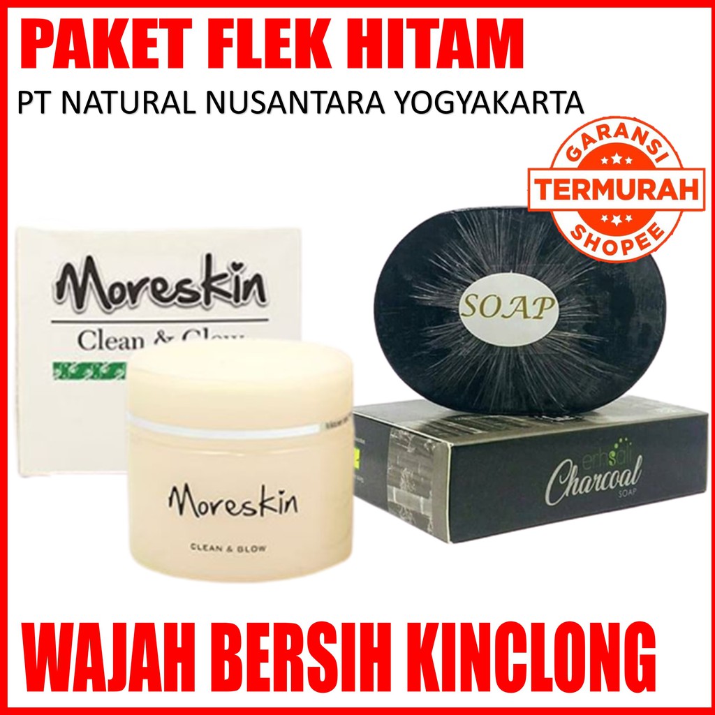 Krim Flek Hitam Ampuh MORESKIN CLEAN AND GLOW - ERHASALI CHARCOAL SOAP NASA