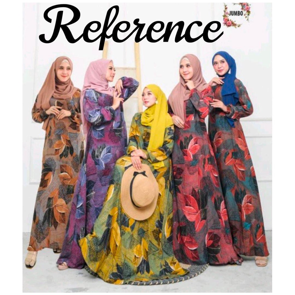 GAMIS RAYON MOTIF DAUN CANTIK